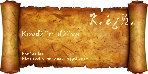 Kovár Éva névjegykártya