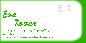 eva kovar business card